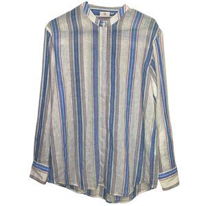 AG Adriano Goldschmied Shirt Womens S Linen Cotton Roll Tab Sleeve Coastal Beach